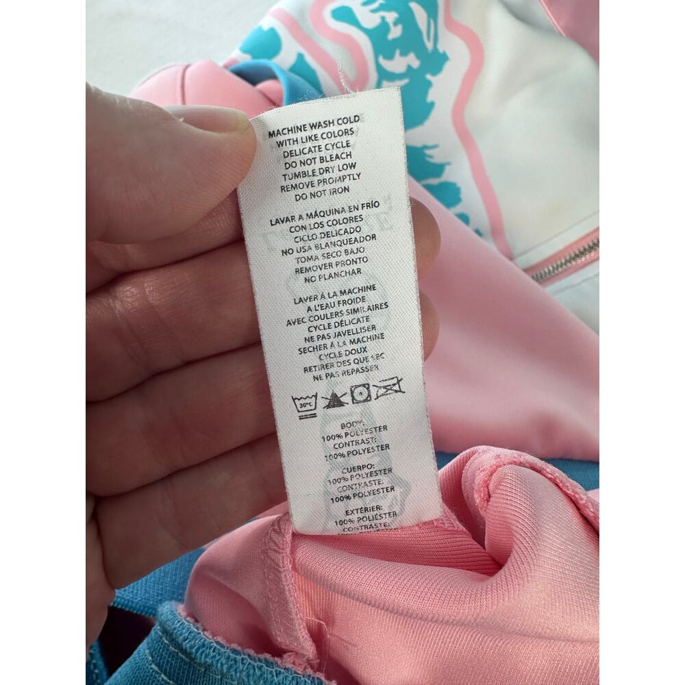 Le Tigre Men's sz XL Pink Blue & White Track Jacket Pastel Tri Color Large Logo - Picture 10 of 11